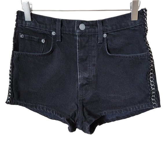 Carmar Pants - Carmar Titania High Rise Black Denim Jean Chain Shorts